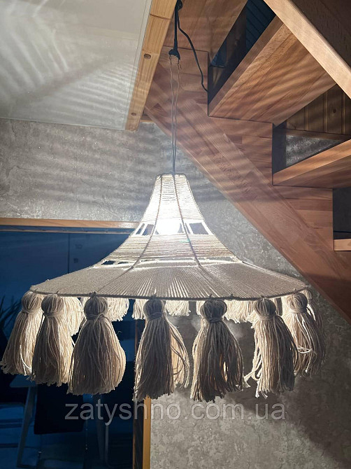 Люстра плетена кавова велика Київ - фото 4