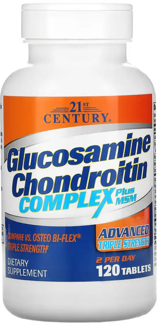 Комплекс глюкозамина и хондроитина из метилсульфонилметана 21st Century Glucosamine Chondroitin Complex Triple 120 таб Киев - изображение 1