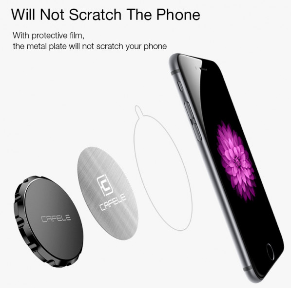 Автотримач для телефона магнітний Cafele Lite Magnetic Black Київ - фото 4