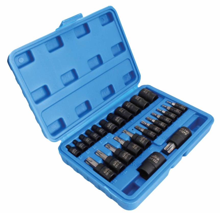 Набір головок TORX + біти в головці TORX/E-TORX (1/4, 3/8, 1/2) 25 од. SATRA S-H2548T Чернігів - фото 2