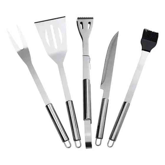 Lugi Набір аксесуарів для барбекю, мангала, гриля 5 предметів 40х10х5 см мангальне приладдя HP- Киев