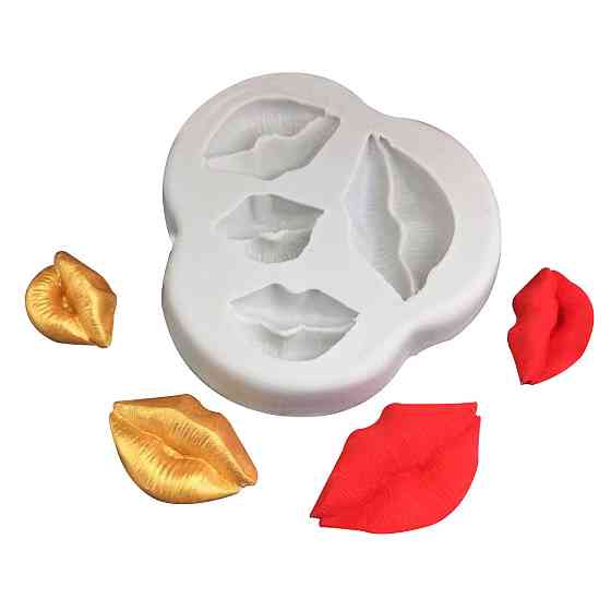 Молд силиконовый Губы 83 на 73 мм серый Киев