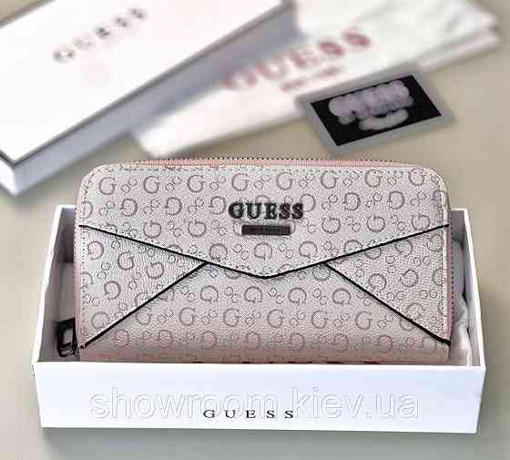Жіночий гаманець на блискавці Guess (7595) рожевий Київ