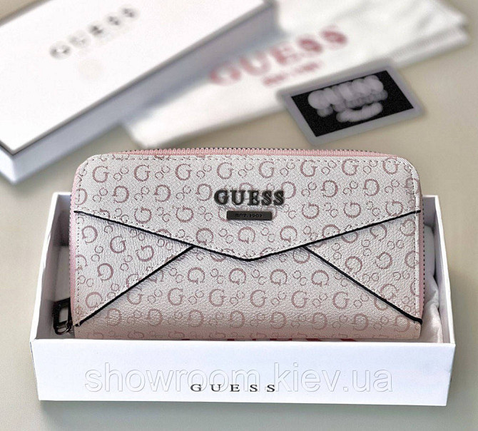 Жіночий гаманець на блискавці Guess (7595) рожевий Київ - фото 1