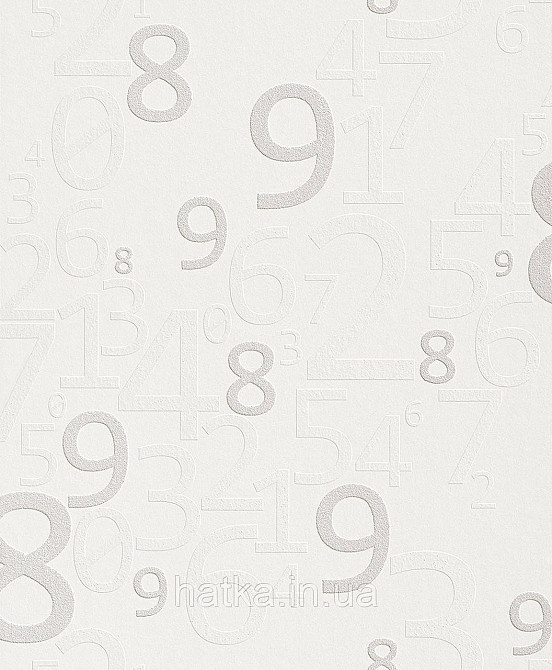 Шпалери вінілові на флізеліні Rasch Clasik 0,53х10 дитячі цифри структурні на білому Київ - фото 2