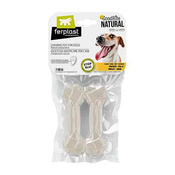 Жевательная косточка для собак с ароматом курицы Ferplast GoodBite Natural Chicken (Ферпласт ГудБайт Нэчурал) S - 40 гр. х 2 шт. - 11 x 3,6 x h 1,7 cm Запорожье