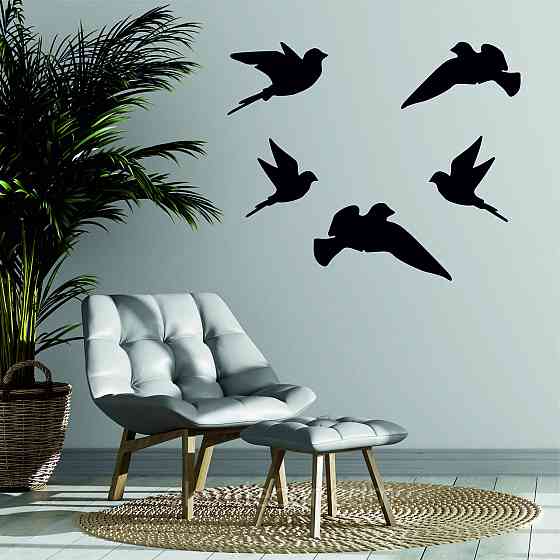 Декоративное настенное Панно «Птичка» Декор на стену(цена за 1шт) 30*18 см, Черный Киев