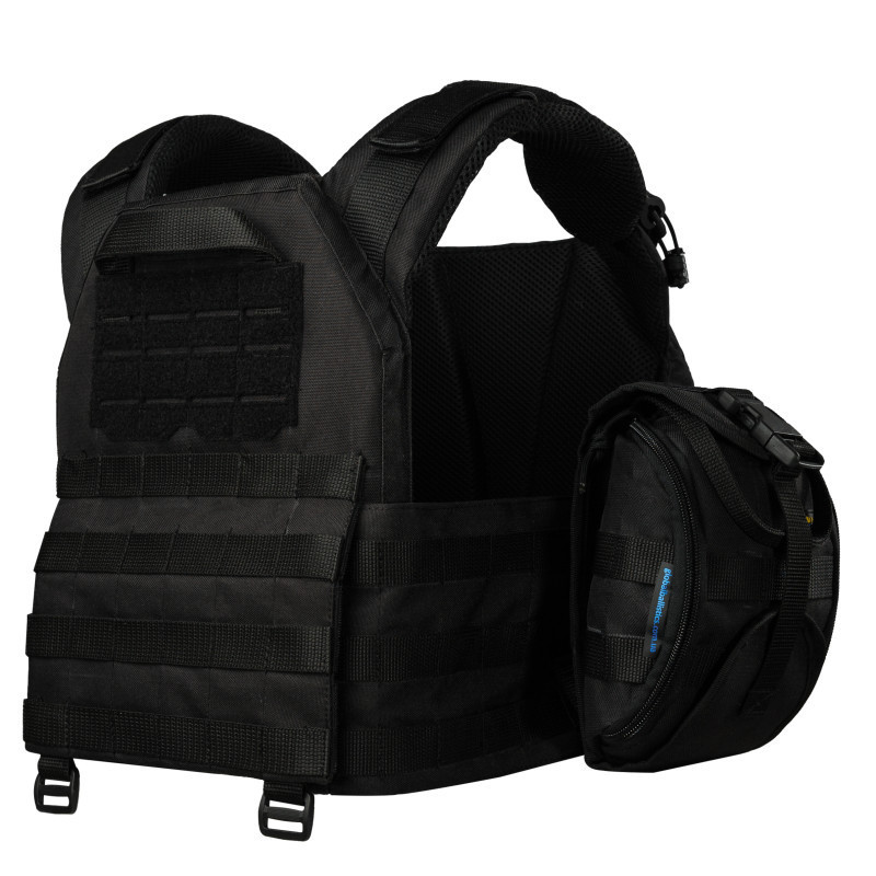 Плитоноска тактична Warmor Gen.3 Pro Max зі швидким скиданням з підсумками (Чорна) Київ - фото 4