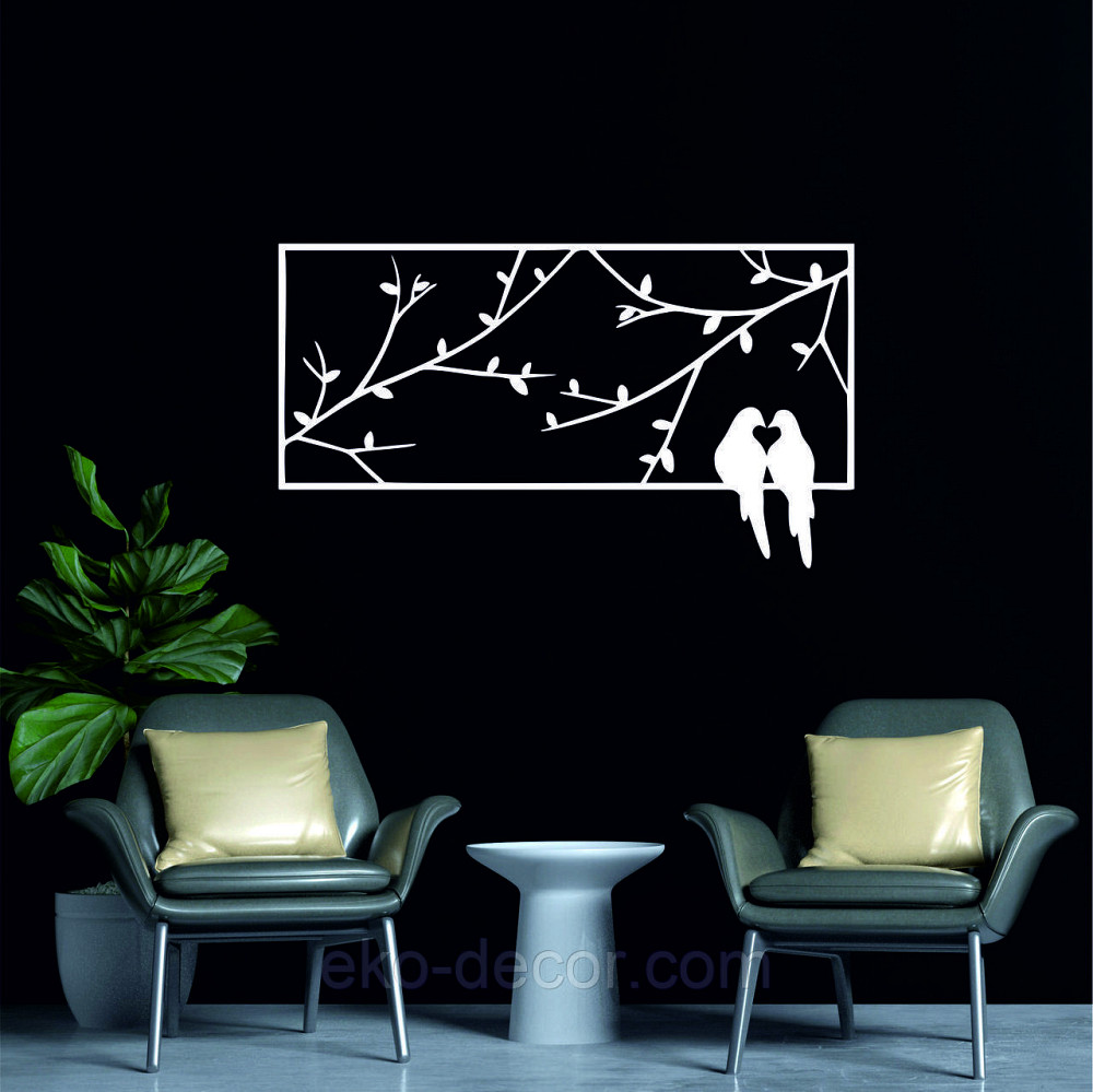 Декоративное настенное Панно «Птица», Декор на стену 90*50 см, Белый Киев - изображение 3