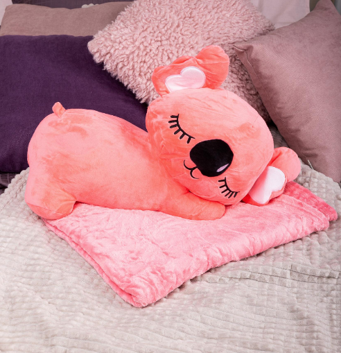 Дитяча м'яка іграшка "Коала" L1129(Pink) іграшка з пледом, розмір 50 см Вінниця - фото 8