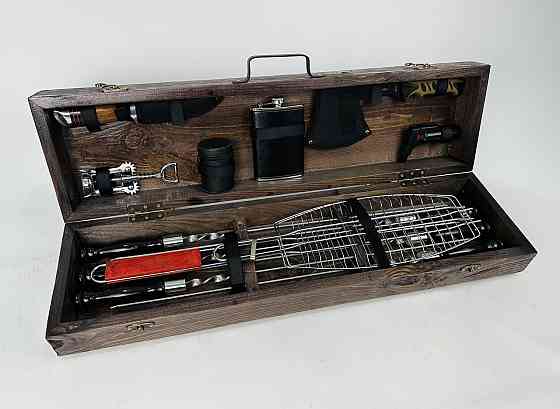 Подарунковий набір шампурів у дерев'яному кейсі ДРОВОРУБ HAPPY DAYS Тернопіль