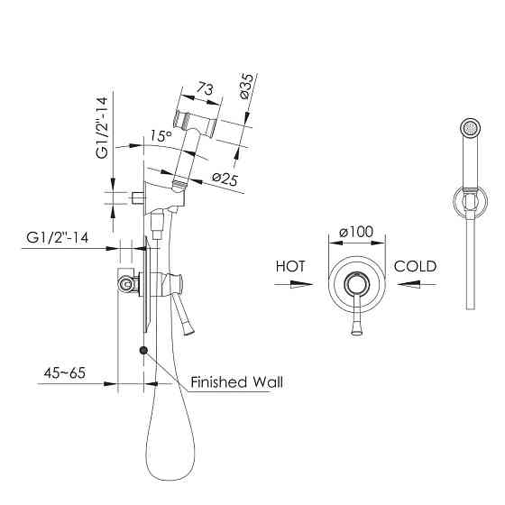 Гігієнічний набір прихованого монтажу Imprese PODZIMA ZRALA ZMK02170812 чорний Київ