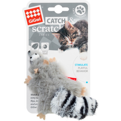 Іграшка для котів GiGwi Catch&amp;scratch Єнот з котячою м'ятою 8 см (75019) Вінниця - фото 2