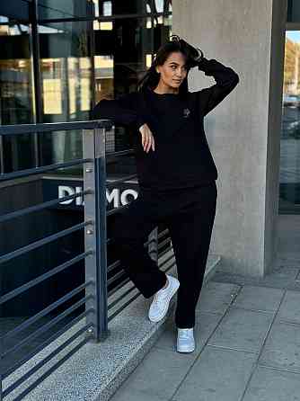 Женский свитшот трикотажный с трезубцем Черный 46/48 Харьков