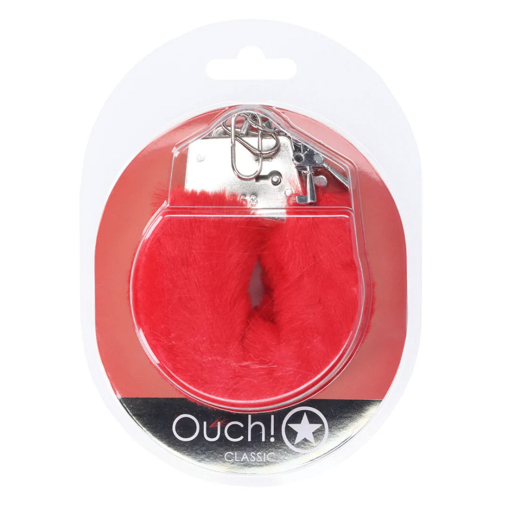 Наручники Classic Fluffy Handcuffs Red Sex Aura Київ - фото 2