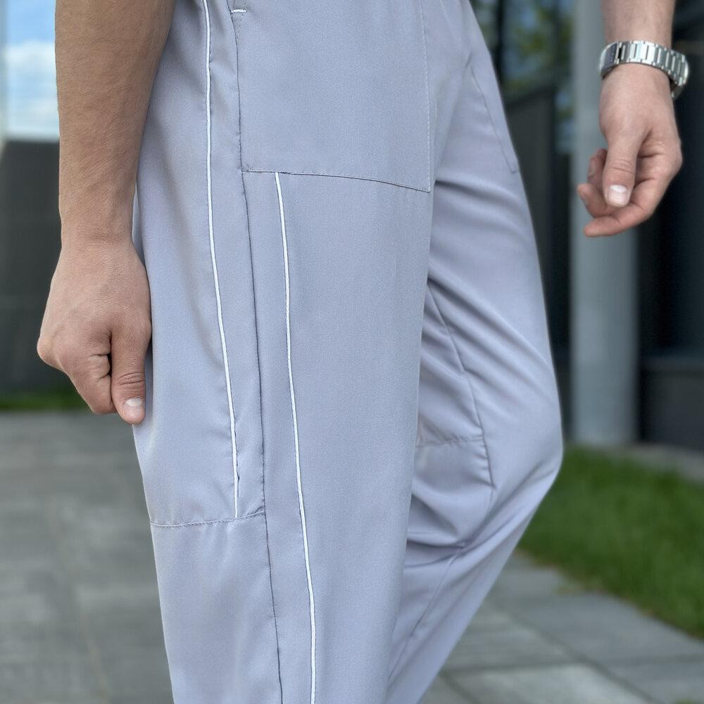 Чоловічі легкі джогери із софту сірі Pobedov Weekend Київ - фото 8