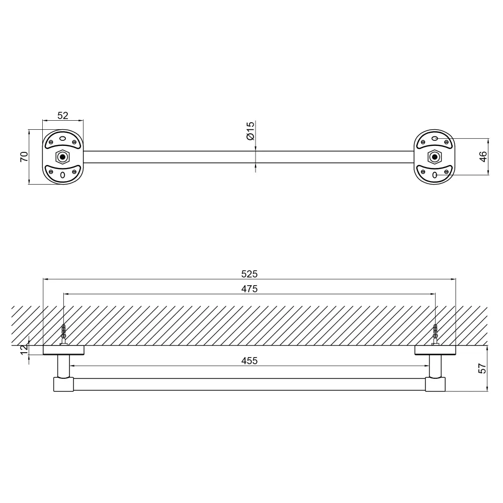 Держатель для полотенца Lidz Oreo 0100 55 см LDORE0100CRM37457 Chrome Киев - изображение 2