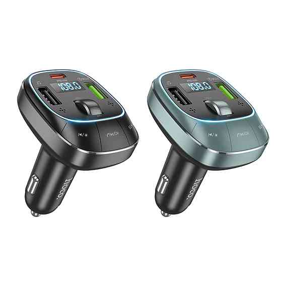 Автомобільний зарядний пристрій HOCO E76 Pole PD45W+QC3.0 car BT FM transmitter Obsidian Black Киев
