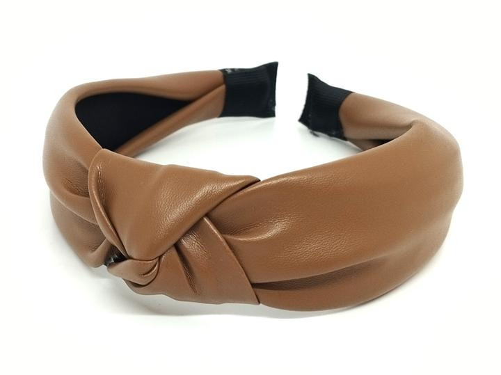 Обруч для волос чалма экокожа коричневый Киев - изображение 1