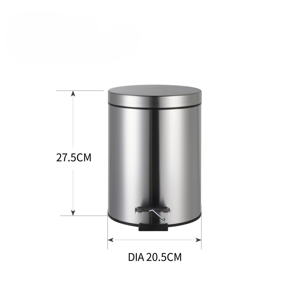 Відро для сміття з плавним закриттям кругле Zerix Solo-TC0205 SS Color 5л колір нержавійка (ZX5888) ( 33865 ) Харьков - изображение 6