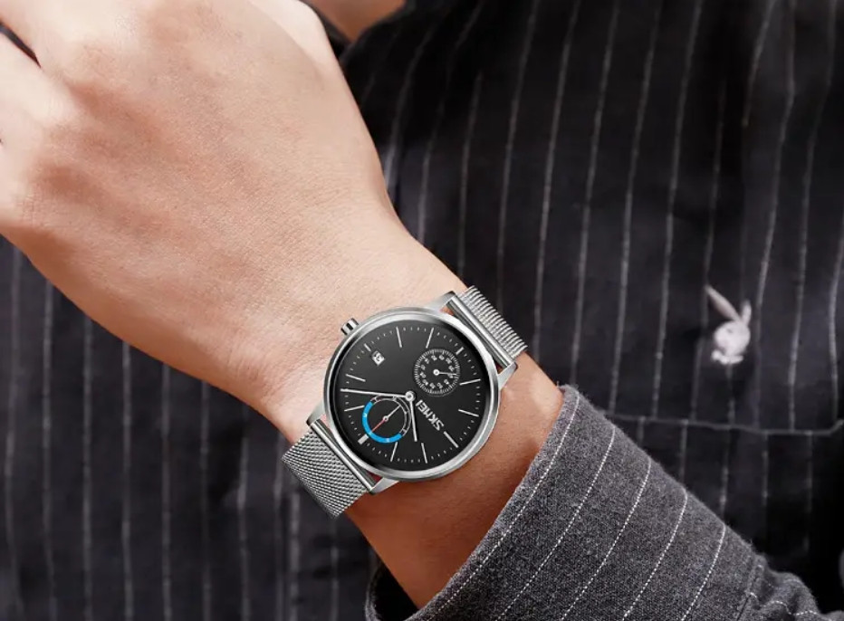 Класичний чоловічий годинник Skmei 9182 сріблясті з чорним цифеблатом Вінниця - фото 8