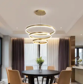 Світлодіодна люстра Олімпія PJ812G-3 40+60+80см (3 кільця) Золотиста Київ