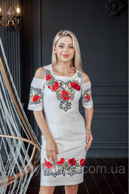 Жіноча вишита сукня на домотканному полотні Кохання р.S Кривий Ріг - фото 2