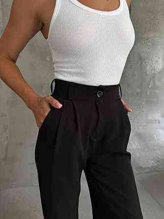 Жіночі базові штани палаццо костюмка Чорний, 46/48 Одеса