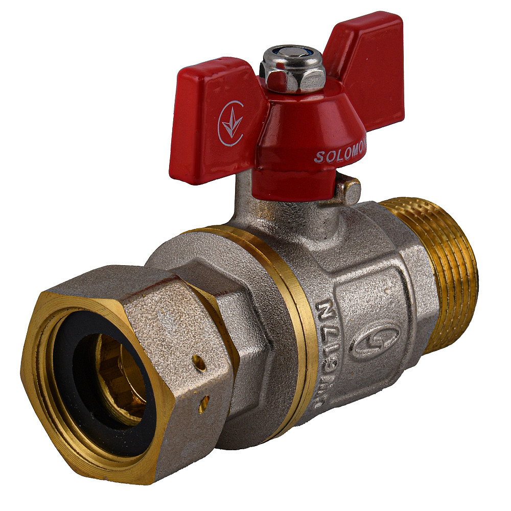 Кран кульовий прямий з накидною гайкою SOLOMON 3/4″ ЗВ PN40 (V5003-S) Луцьк - фото 2