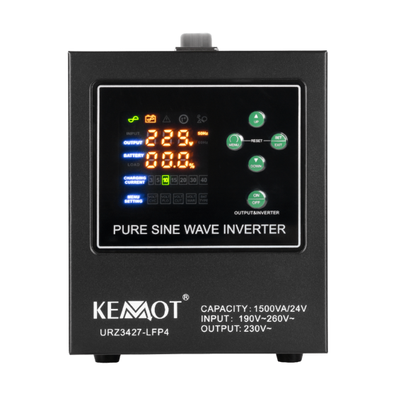 Джерело безперебійного живлення Kemot PROsinus-1500 ДБЖ з чистою синусоїдою безперебійник 1050 Вт для котла насоса автоматики Тернопіль