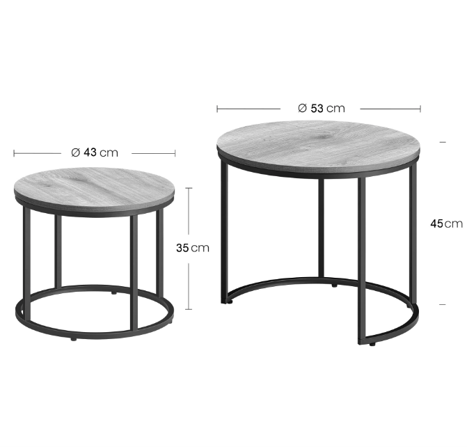 Комплект журнальних столиків Leobert Oreo круглі коричневий Київ - фото 7