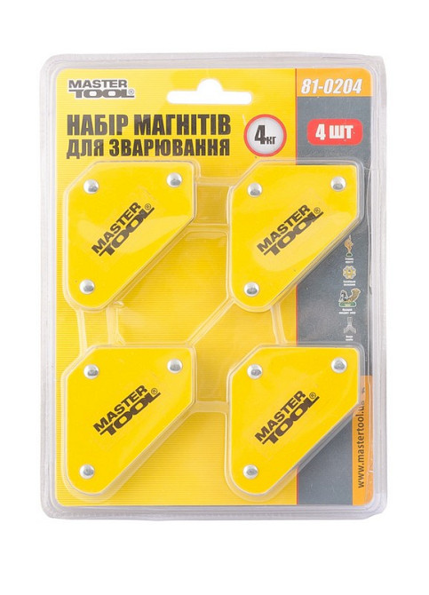 MASTERTOOL Набір магнітів для зварювання MASTERTOOL 4 кг 45°/90°/135° 4 шт 81-0204 Коломия - фото 3
