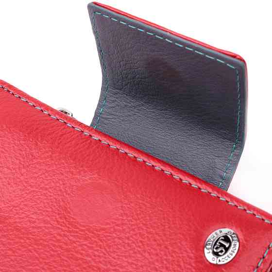 Яркий кожаный кошелек для женщин с интересной монетницей ST Leather 19448 Красный Киев