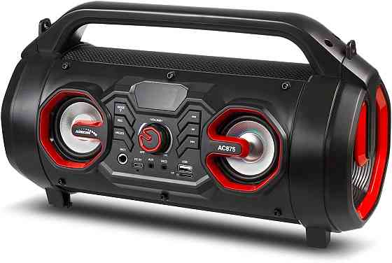 Портативна Bluetooth колонка з радіо 30 Вт з підсвіткою, USB, microSD, AUX, бумбокс базука з входом для мікрофона, для дому вулиці Київ