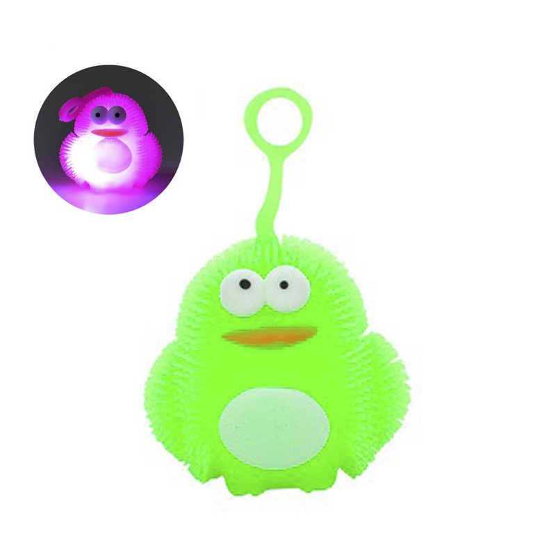 Іграшка-антистрес їжачок "Пінгвін" MS 3575(Green) блимає, 7 см Вінниця - фото 1