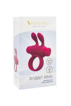 Ерекційне віброкольцо S Pleasures Premium Rabbit Ring, рожеве, зі знімною вібропулею й вушками Sex Aura Київ