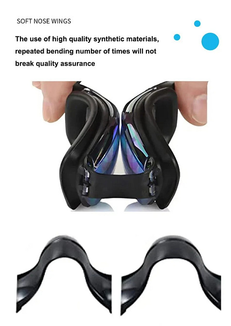 Окуляри для плавання з противозапотіваючими лінзами та UV-захистом, силіконові, водонепроникні, з регульованим ремінцем Миколаїв - фото 6