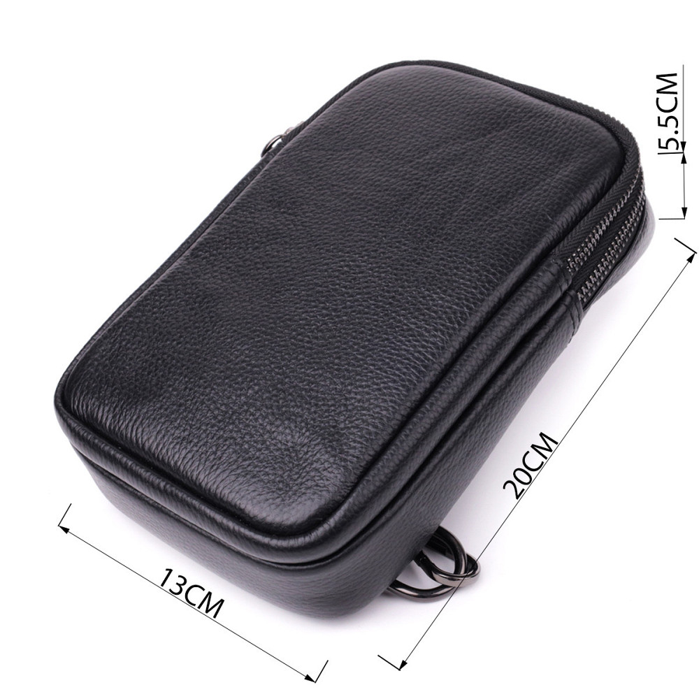 Невелика слінг сумка для чоловіків з натуральної шкіри Vintage sale_15105 Чорний Київ - фото 10