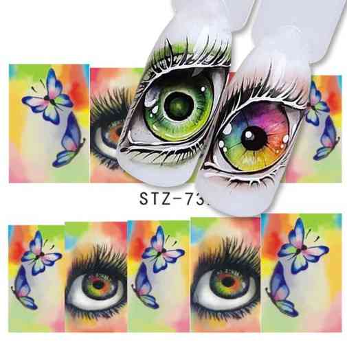 Наклейки на нігті Очі 5 на 6 см різнобарвний Київ