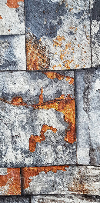 Шпалери вінілові на флізеліні AdaWall Roka 1.06х10 під плитку структурні теракотові сірі білі 23106-4 Київ - фото 2