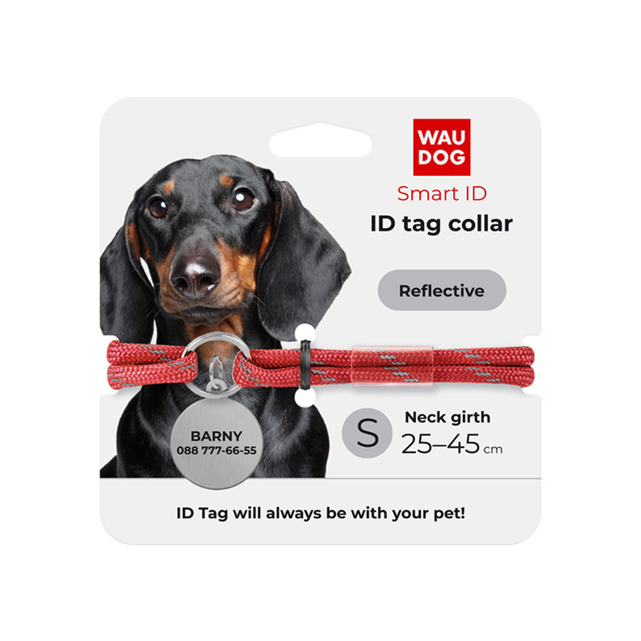 Шнурок для адресника из паракорда WAUDOG Smart ID, светоотражающий, размер S, диаметр 4 мм, длина 25-45 см красный Киев - изображение 3