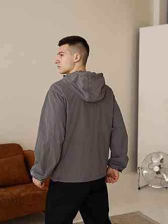 Чоловіча куртка вітрівка темно-сіра Pobedov Neon. Вітрівка для чоловіків легка весняна Київ