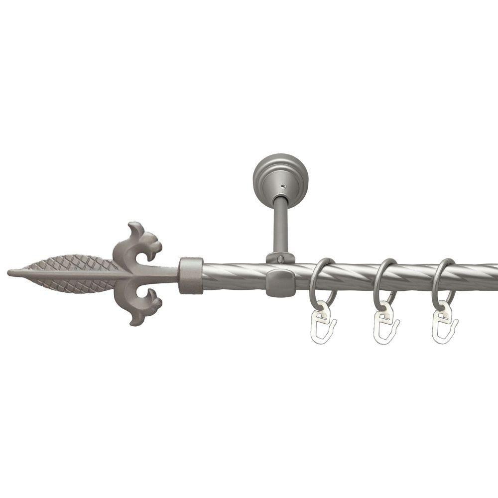 Карниз Orvit Генуя металевий однорядний відкритий скручена труба кільце металеве Сатин 16 мм 240 см (00-00022715) Львів - фото 1