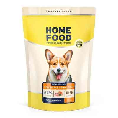 Сухий корм для собак Home Food ADULT MEDIUM Healthy skin and shiny coat з індичкою та лососем 1.6 кг (4820235020385) Вінниця