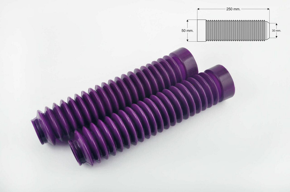 Гофры передней вилки (пара) универсальные L-250mm, d-30mm, D-50mm (фиолетовые) Мукачево - изображение 1