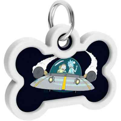 Адресник для животных WAUDOG Smart ID с QR паспортом "Рик и Морти 1", кость 40х28 мм (231-0280) Винница