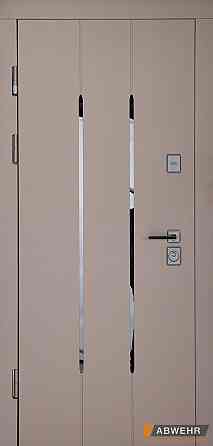 Двери входные, квартирные ABWEHR. Модель 549/544 MIRA Цвет Смоки софт / Белый супермат / Зеркало Киев