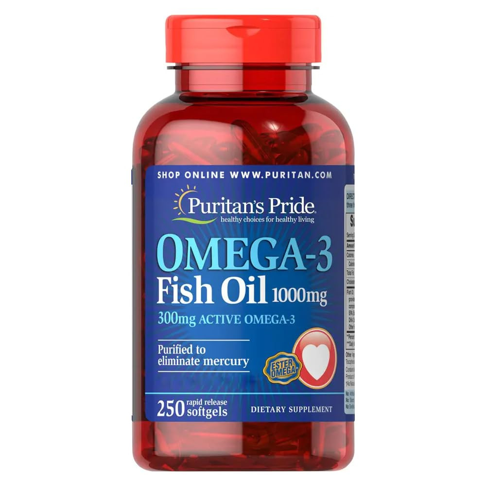 Омега-3 Puritan's Pride Omega-3 Fish Oil 1000 mg 250 Softgels Луцьк - фото 1