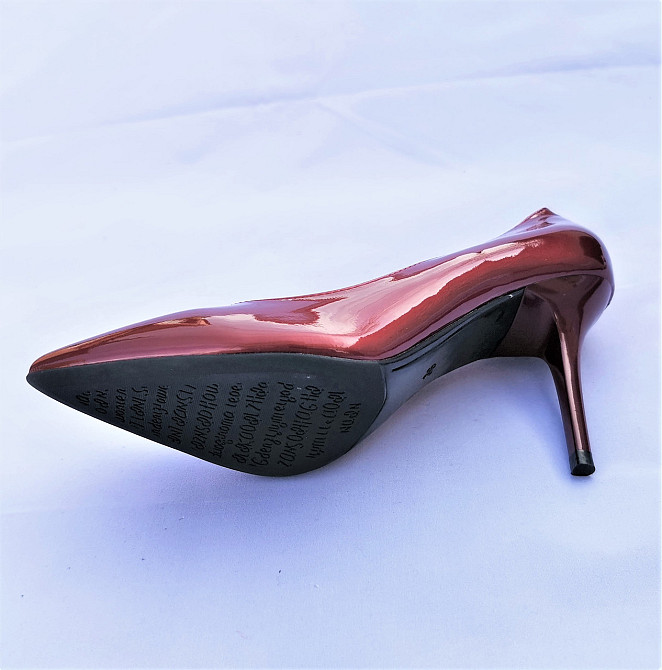 Жіночі Бордові Туфлі на Каблуку Шпильке Лакові Класичні Човники (розміри: 36,38,40) — 3-5 Дніпро - фото 9