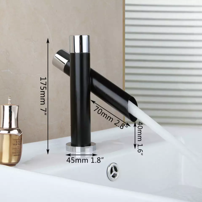 Змішувач якісний у ванну для умивальника, одноважільний з латуні для холодної та гарячої води Чорний Кам'янець-Подільський - фото 5